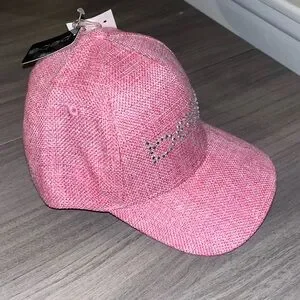 BEBE Sport Rhinestud Logo Dusty Rose Baseball Hat OS NWT New BEBE Rhinestone Logo Pink Baseball Cap Hat | eBay main image 3